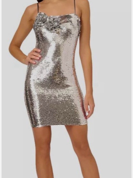 Dresses & Skirts - Liv Foster Sequin Slip Dress - Silver